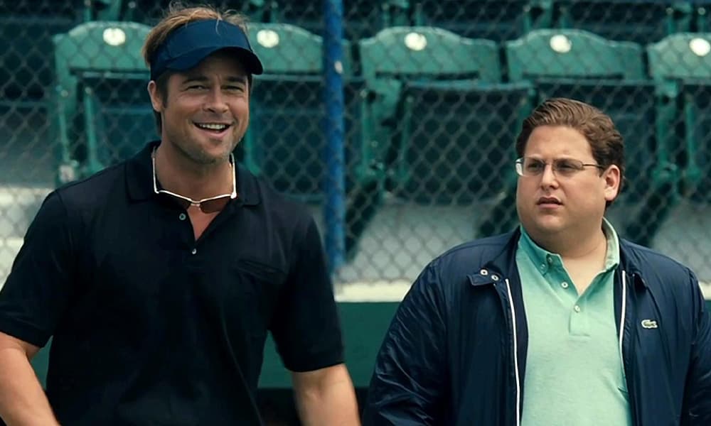 Brad Pitt and Jonah Hill in Moneyball.