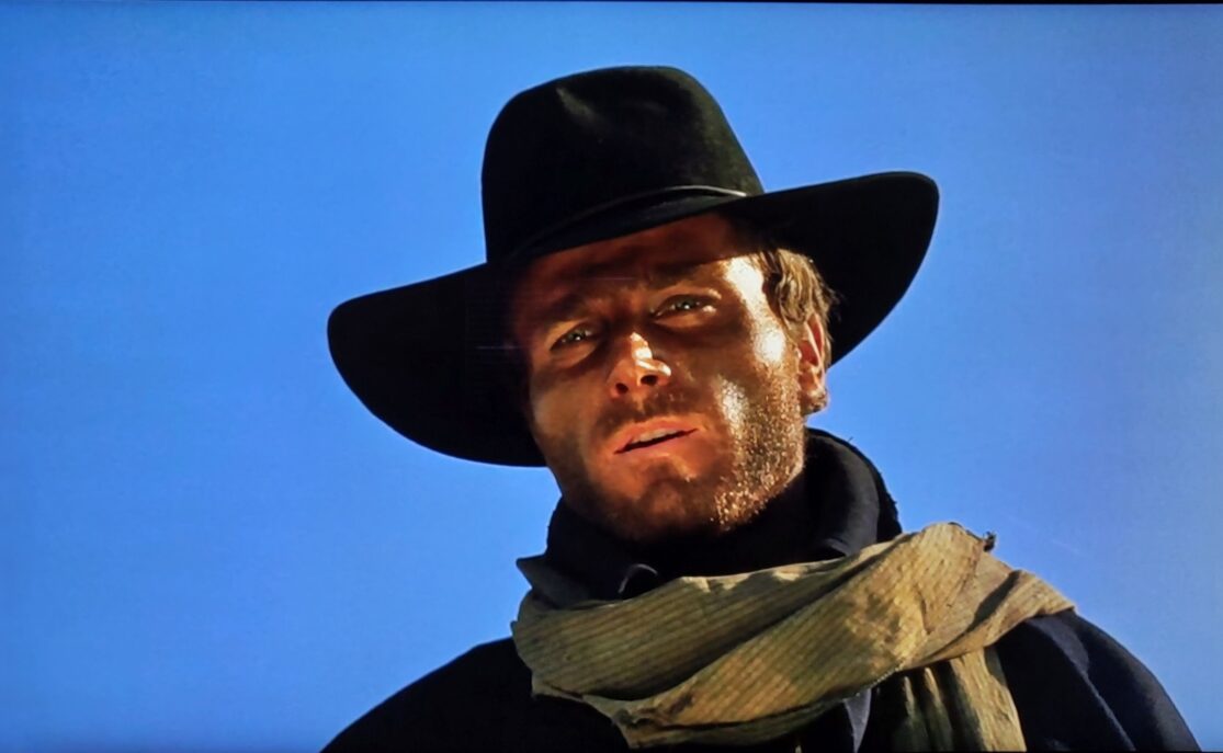 A scene from Django viewed on a Samsung QN90A smart TV via the Roku Ultra.