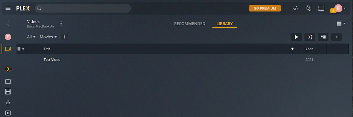 Plex Library Home Page