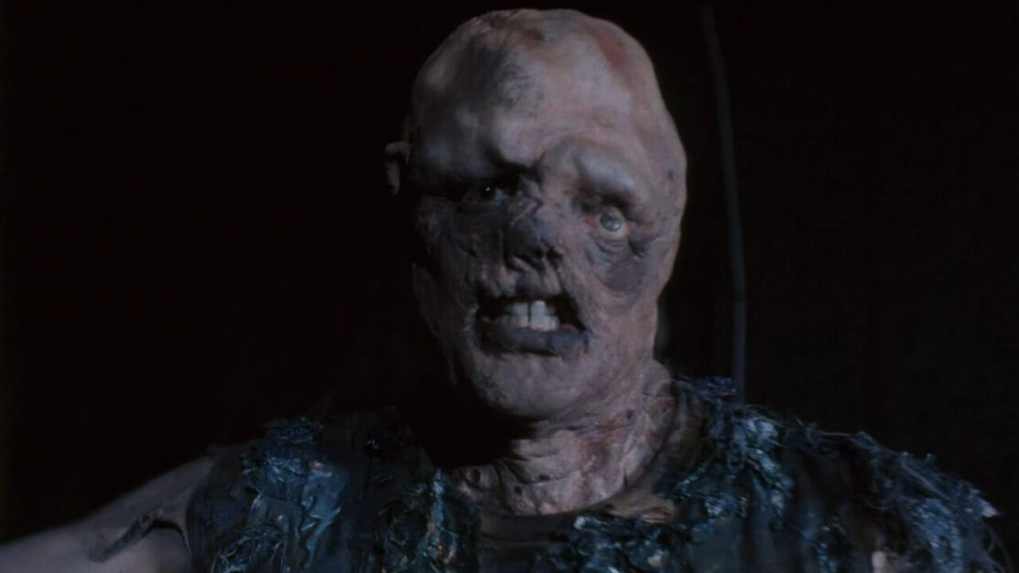 A close-up shot of an angry mutant