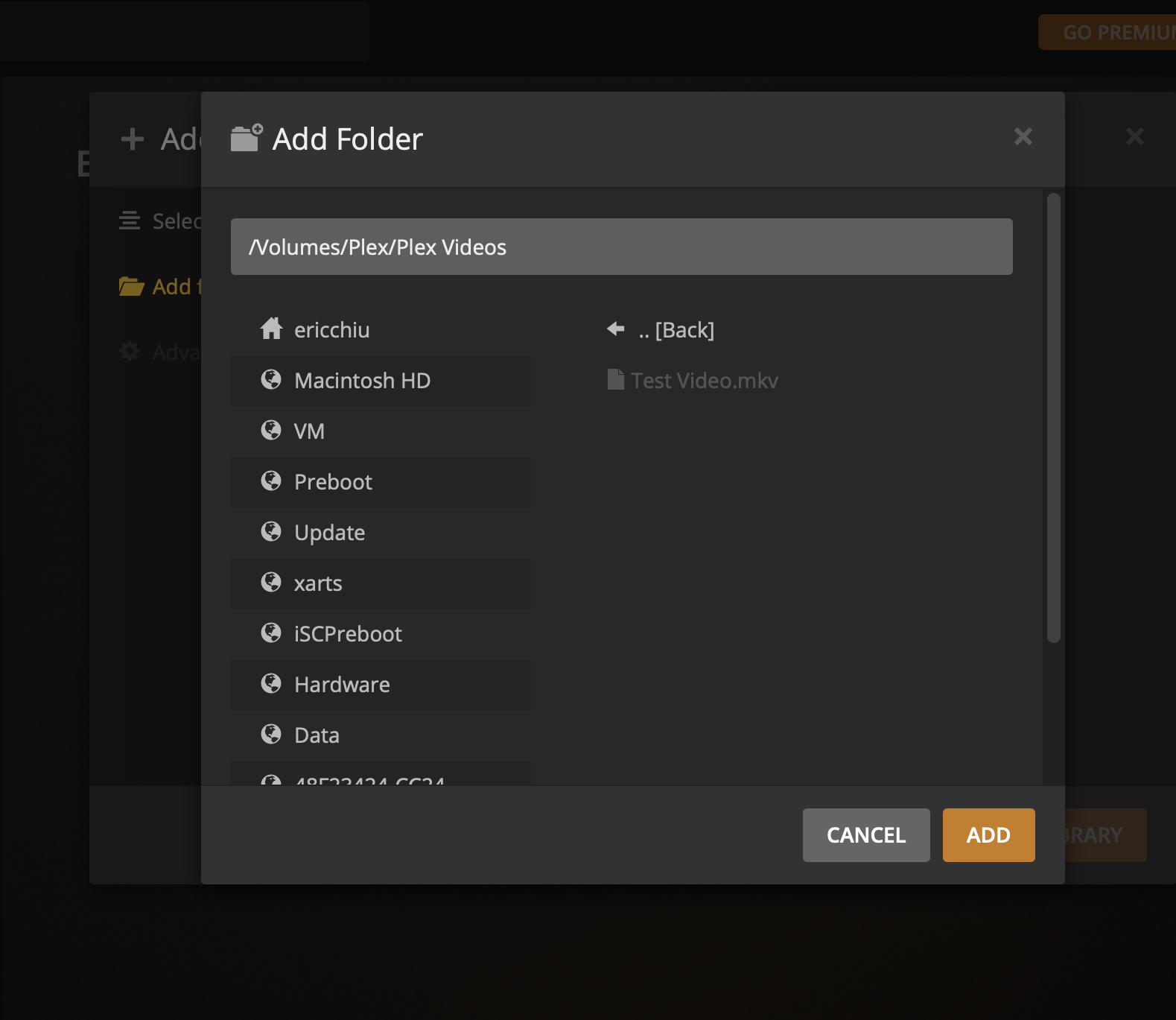 Plex Screen Folder Prompt