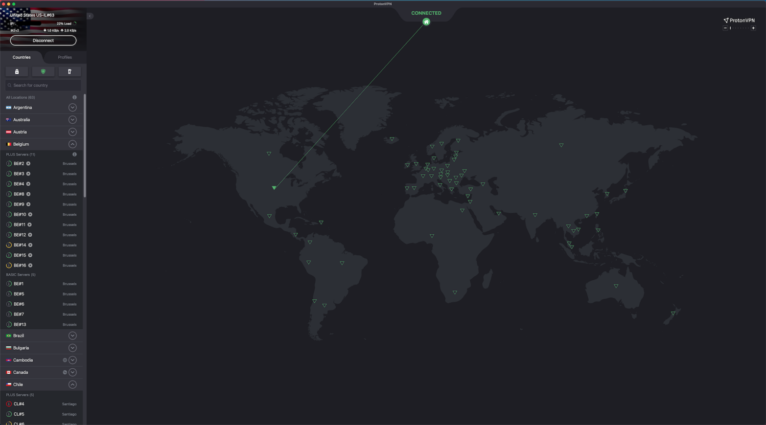 Screenshot of the ProtonVPN homepage.