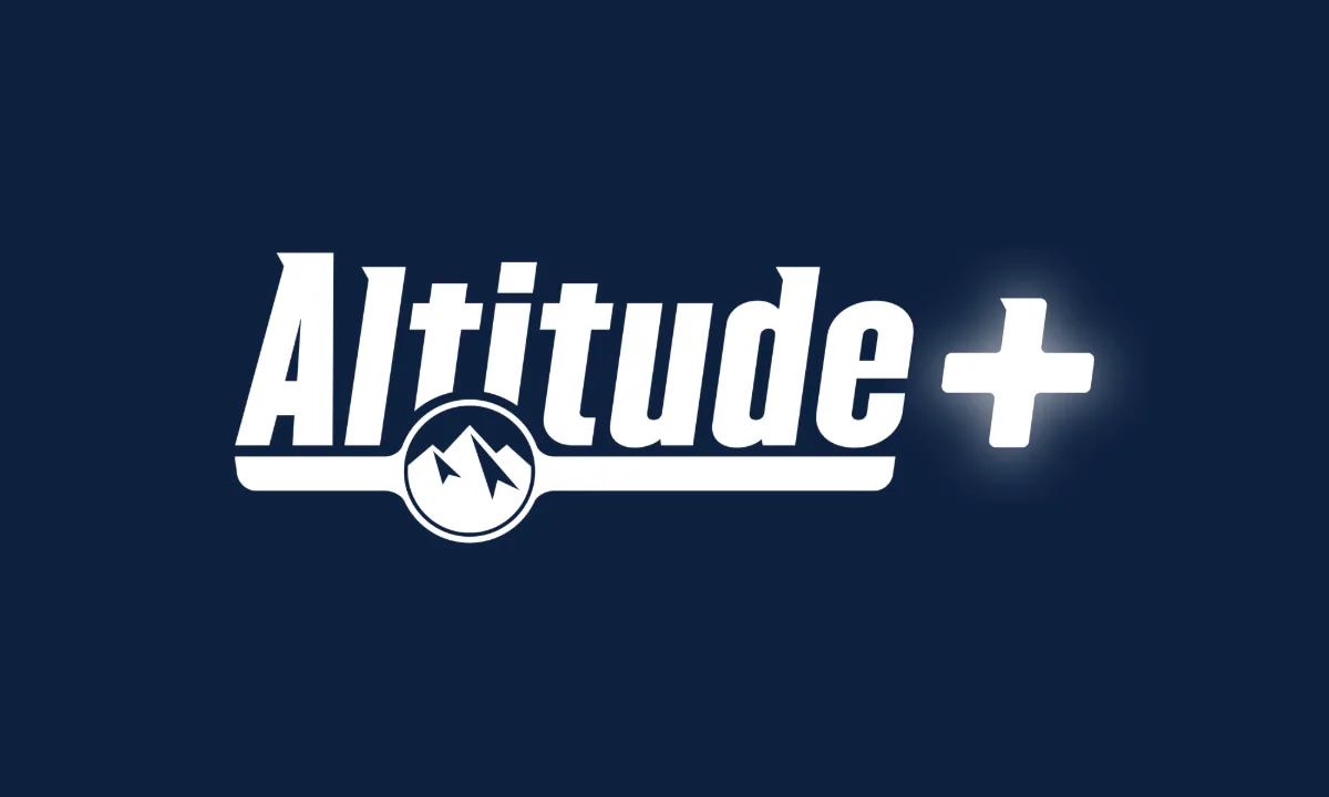 The Altitude Plus logo on a dark blue background.