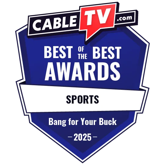 CableTV.com's 2025 Best Bang for Your Buck award badge for Sports.
