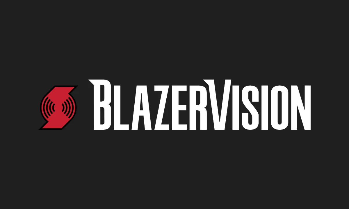The BlazerVision logo on a charcoal gray background.