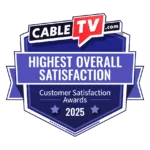 Customer Satisfaction Award for Highest Overall Satisfaction; dark blue shield with light blue banner