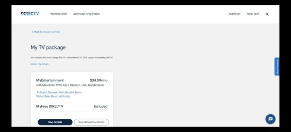 DIRECTV STREAM’s cancellation screen. (Screenshot from DIRECTV.com)