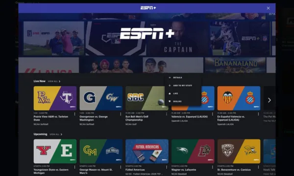 The ESPN Plus hub page on Hulu.