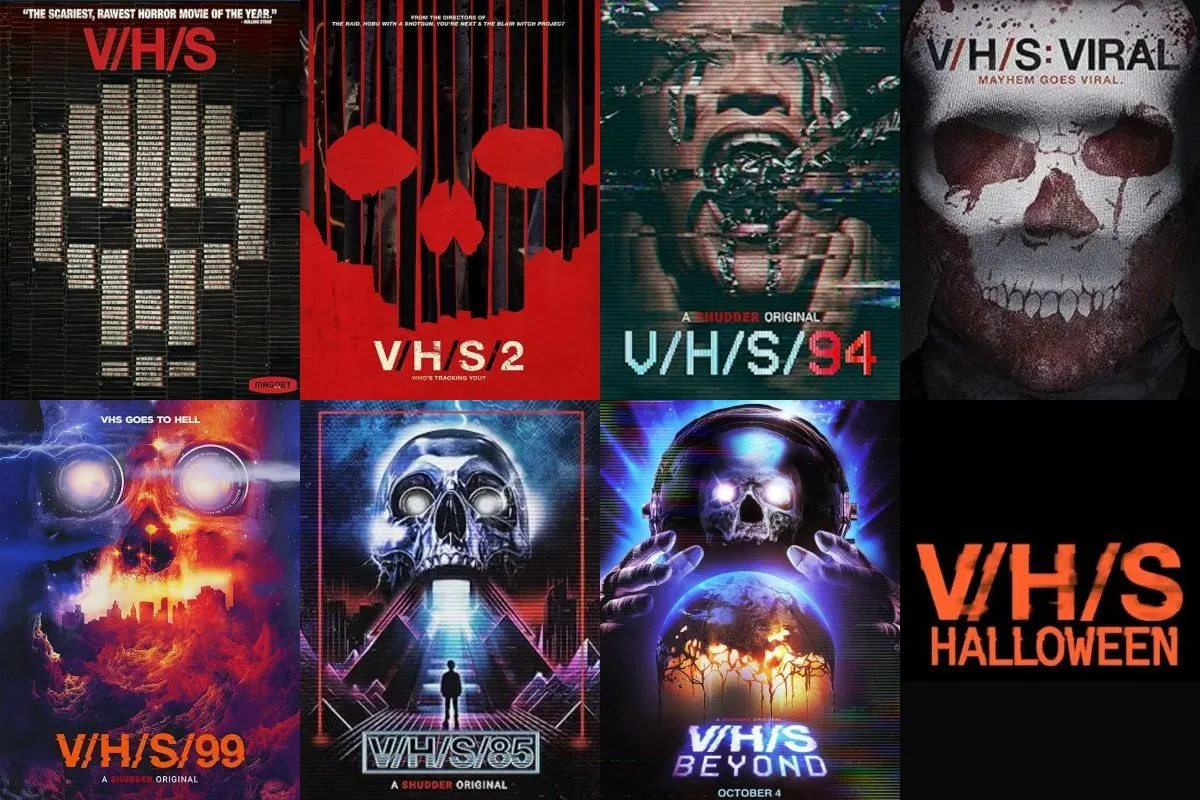A collage of cover thumbnails for the V/H/S movies.