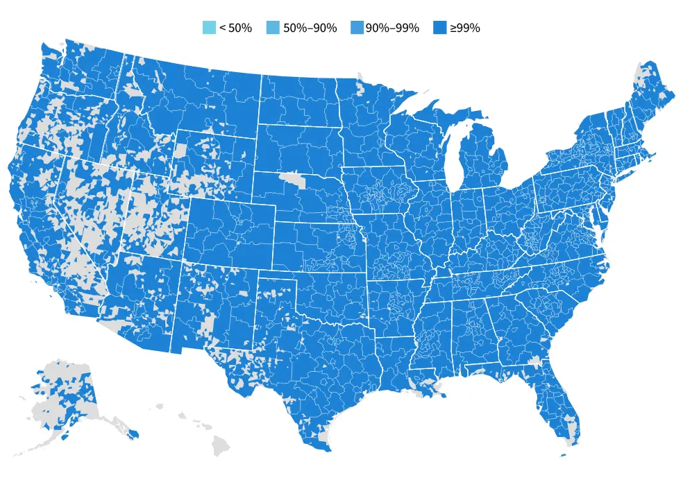 HughesNet Internet Availability Map