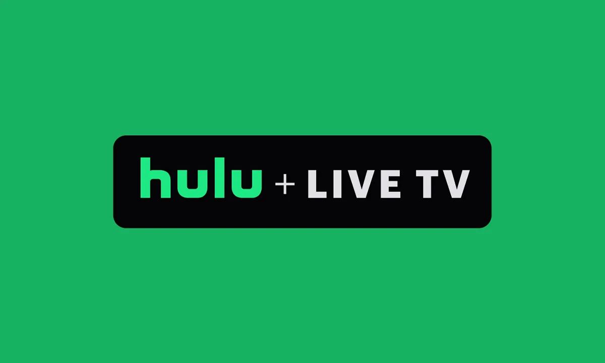 The Hulu Plus Live TV logo on a lime green background.