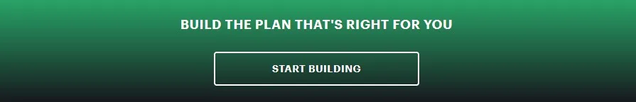 A green banner with a button saying “Start Building.”