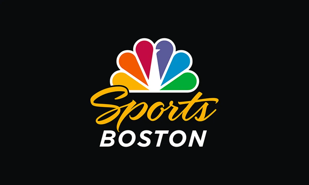 The NBC Sports Boston logo on a black background.