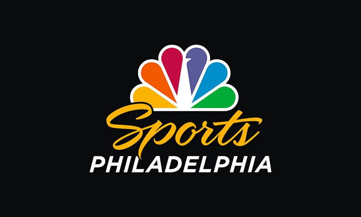 The NBC Sports Philadelphia logo on a black background.