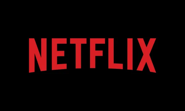 The Netflix logo on a black background.
