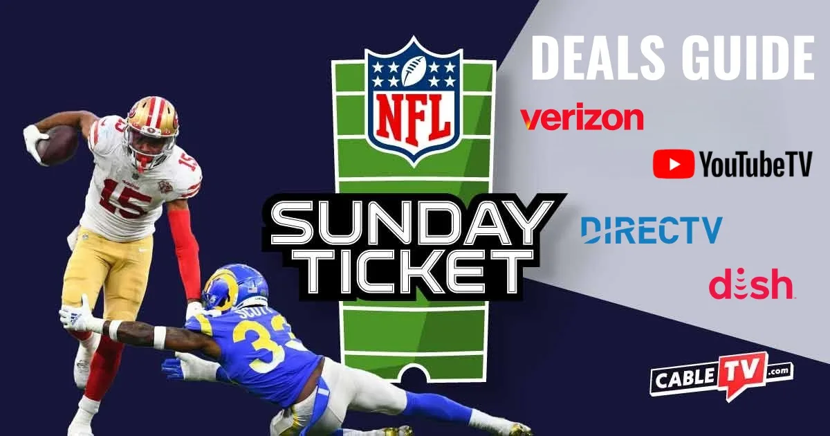 NFL Sunday Ticket is offering deals with providers like Verizon, YouTube TV, DIRECTV, and DISH