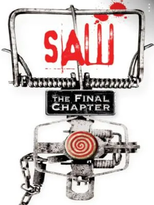 Image of the movie poster for Saw the Final Chapter, showing one of Jigsaw's traps.