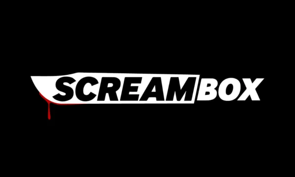The Screambox logo on a black background.