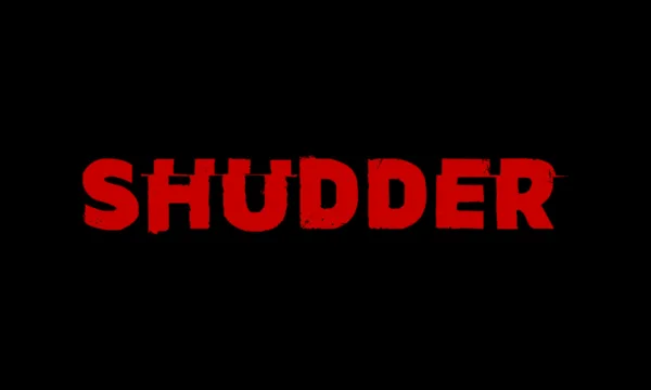 The Shudder logo on a black background.